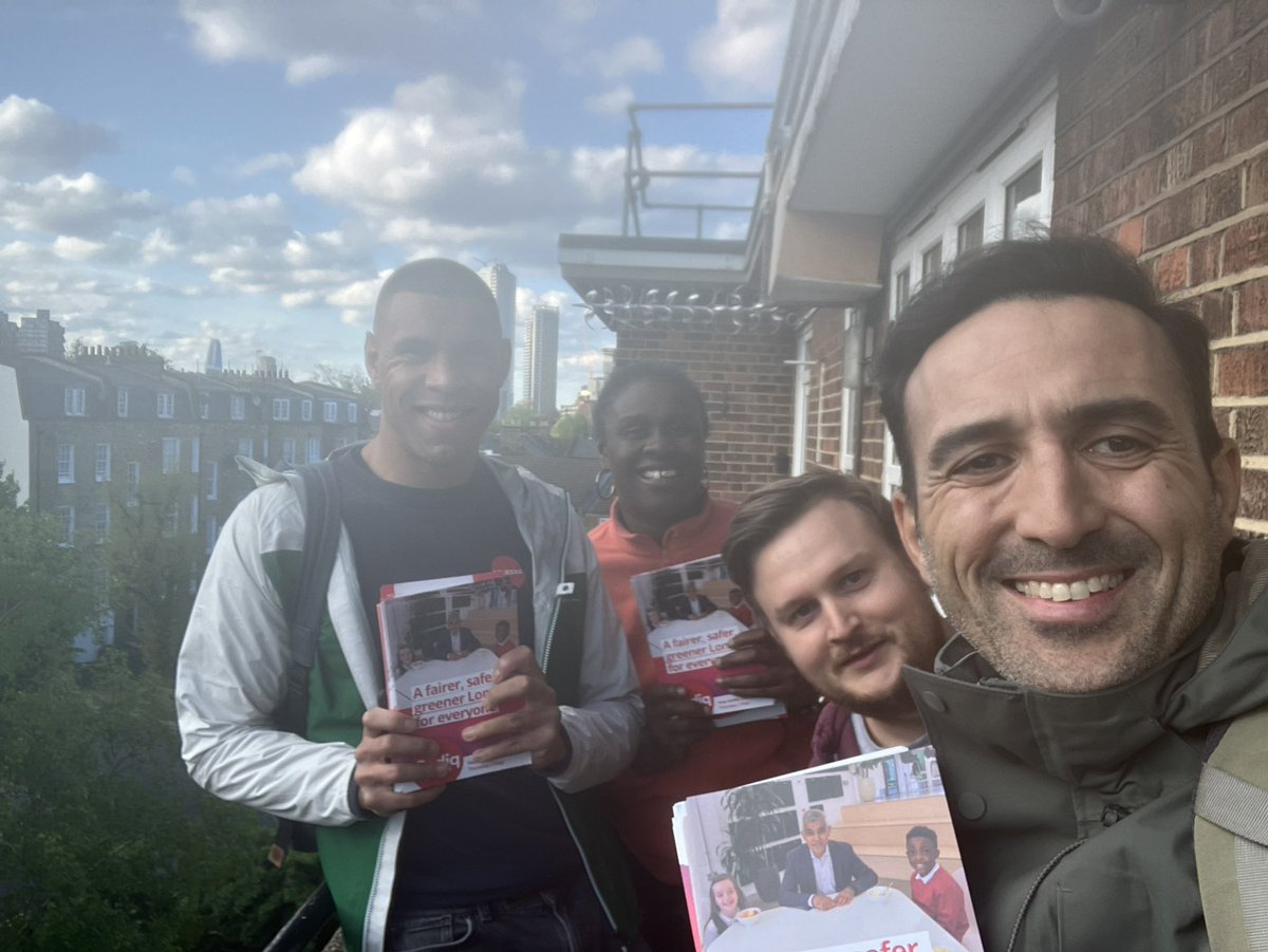 Great to be out in Newington talking to residents about the positive difference @SadiqKhan makes to London. Lots of support on the doorstep for @UKLabour and @VauxhallLabour 🌹