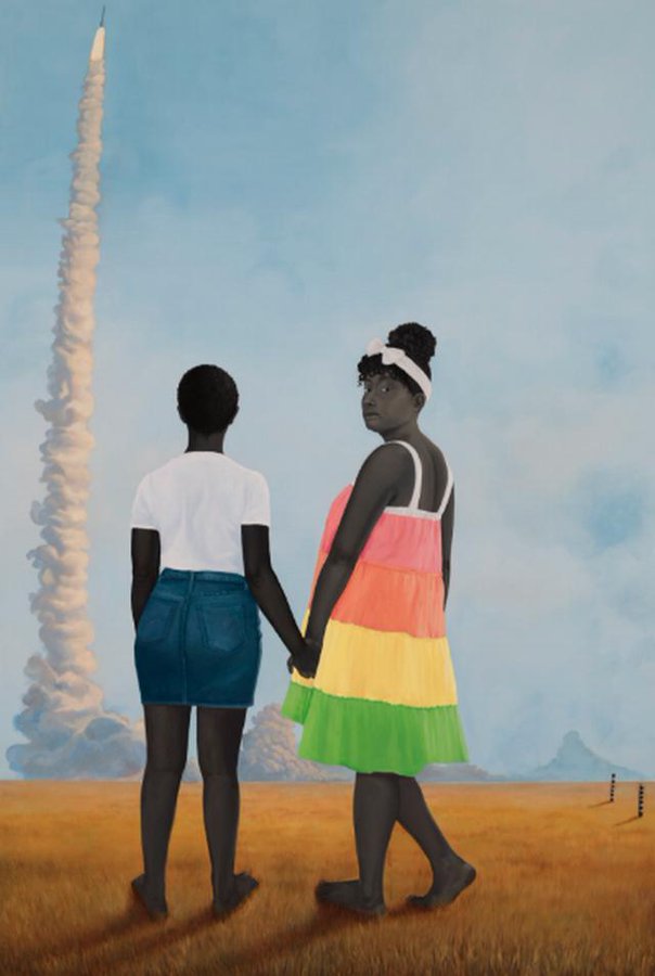 Planes, rockets and the spaces in between (2018) by US artist Amy Sherald #womensart