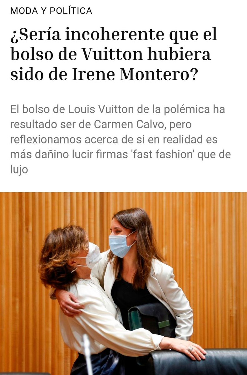 Anoche Pedro Sánchez se inventó que Carmen Calvo sufrió lawfare. Lo único polémico que me viene a la cabeza es que la fachosfera le criticase unas palabras sobre permitirse vacaciones llevando un bolso de lujo, es más uno de sus bolsos valió para crearle un bulo a Irene Montero