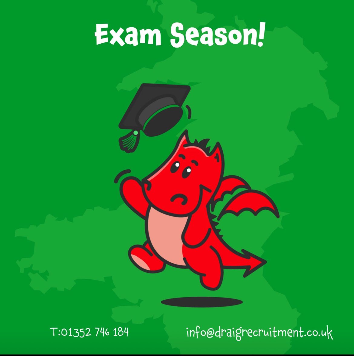 Can you believe May is just around the corner, which means exam season is almost upon us. I would like to wish all students good luck with their exams this term. 🍀 🍀
To register contact Draig Recruitment on 01352 746 814.

#NorthWalesSocial #northwalesjobs #exams #recruitingnow