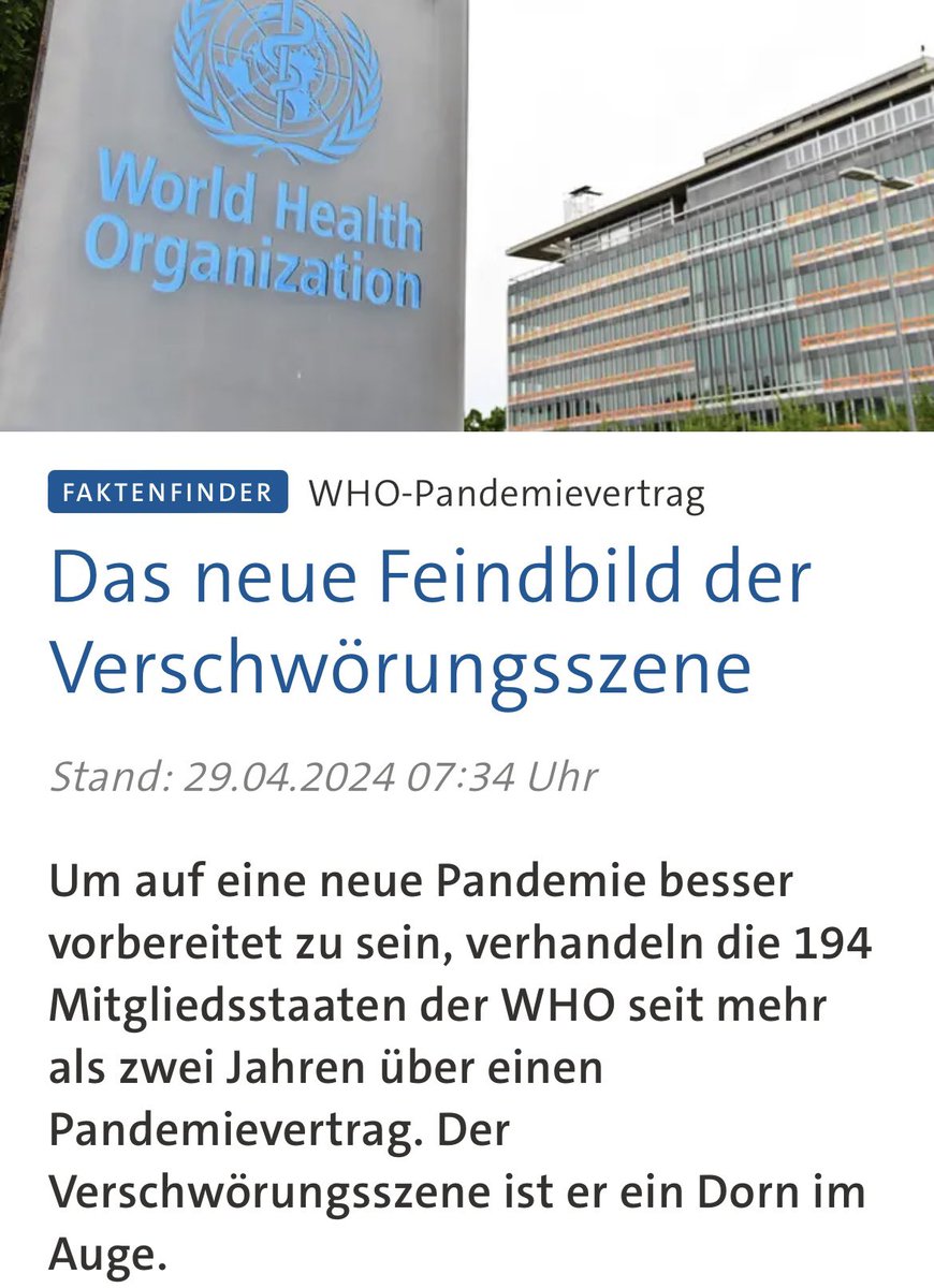 Als Naturwissenschaftlerin weiß ich seit den 80er Jahren, dass wir einen Pandemievertrag haben müssen. Das hat leider niemanden interessiert. Die Konsequenz war das Rumeiern bei COVID. Wer will, dass die WHO gute Arbeit leistet, sollte die Sitzungen mitverfolgen und Dok. lesen.