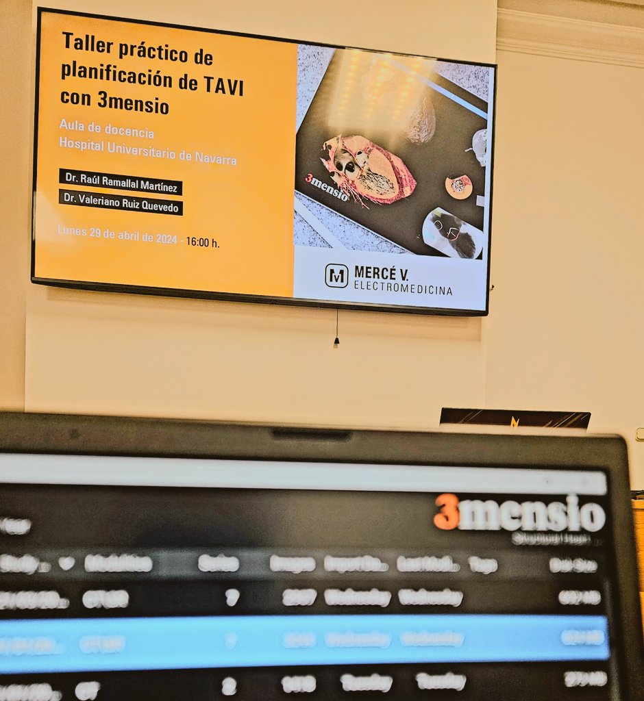 Excelente Taller práctico 💻 de Planificación TAVI con 3mensio🩻 📏 en el Hospital Universitario de Navarra por <a href="/HemodinamicaC/">HemodinamicaHUN</a>
<a href="/RamallalRaul/">Raul Ramallal</a> <a href="/vruizquevedo/">Valeriano</a> <a href="/MercElectromed/">Mercé Electromedicina</a> <a href="/guillem_rubio/">guillem rubio</a>