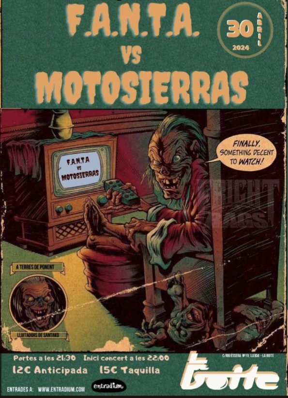 Hoy martes a las 22h  estaremos en Lleida presentando "Me aburro (Vol.1) junto a <a href="/Motosierrasband/">Motosierras</a> en la sala <a href="/LaBoiteLleida/">La Boîte Lleida</a> , acercaros que mañana es fiesta!!!
taquilla.com/entradas/fanta…