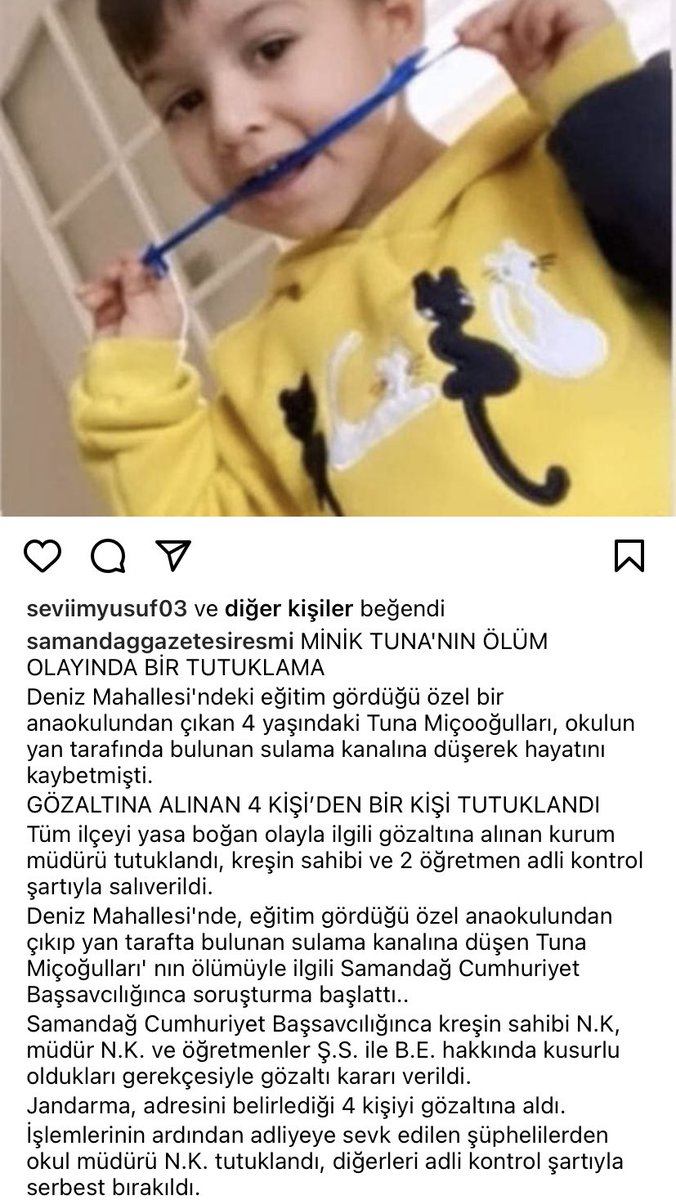 Bir bebeği göz göre göre kaybettik. Sadece kreş müdürü tutuklu neden? Sorumlu olan herkes cezasını çekecek! Yüzeysel kapattığınız her dava daha da felaketlere yol açacak. Derinlemesine araştırma yapılıp parmağı olan, etkisi olan herkes cezasını çekmeli.