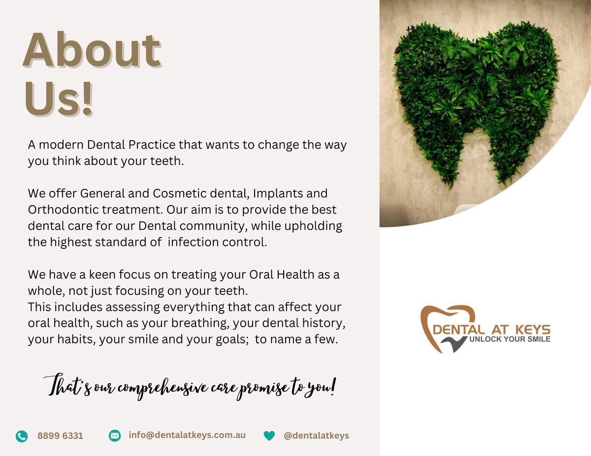 Allow us reintroduce ourselves 👋🏼

▫️If you aren’t already a patient of ours, then what are you waiting for?! 😅

▫️We are a Modern Dental practice that aspires to change the way you think about your teeth and dentistry. #aboutus #australia

dentalatkeys.com.au/?p=3097
