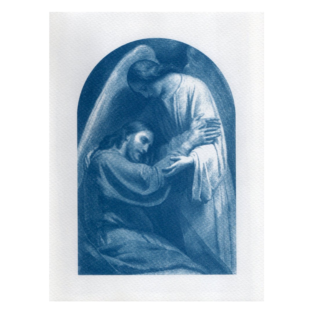 Jesus and Angel (after Ary Scheffer) | Ісус та ангел (за Арі Шеффером)
2024, cyanotype, 20.5 × 15 cm
.
#Cyanotype #УкрАрт #Ціанотипія