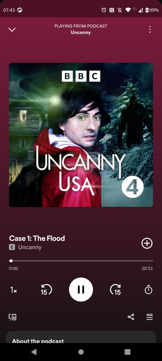 I didn't even know how much I missed it until I started playing and my eyes filled! 😭😭

I may be hormonal but I'm so glad to have my audio-safety blanket this morning. 

#Uncanny #IKnowWhatISaw @danny_robins @_EvelynHollow