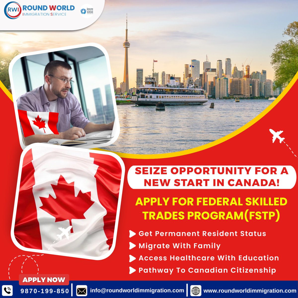 Seize Opportunity for a New Start in Canada!
Build Your Canadian Dream: Apply For Federal Skilled Trades Program (FSTP)

For further info just connect with us..
Call Now - 098701 99850📲

#CanadaNeedsTrades #FSTP #SkilledTrades #roundworldimmigrationservices #CanadianDream