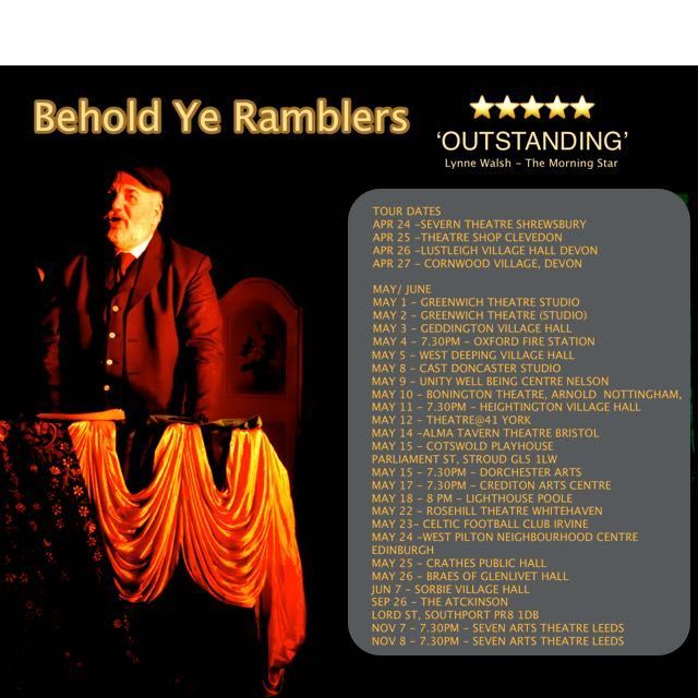 #BeholdYeRamblers⭐️⭐️⭐️⭐️⭐️ a new musical show about the Clarion Movement & all that entailed!
THIS WEEK
MAY 1 @GreenwichTheatr 
MAY 2 @GreenwichTheatr 
MAY 3 @GEDDINGTON VILLAGE HALL
MAY 4 @ArtsatOFS
MAY 5 - WEST DEEPING VILLAGE HALL
buff.ly/40ovrHY