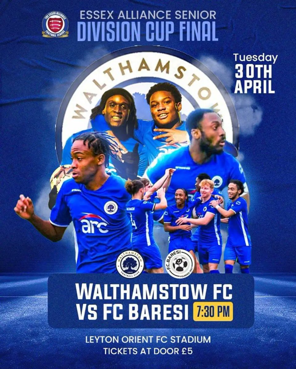 For one last time this season, it's matchday! Our reserves take on FC Baresi in the Essex Alliance Senior Division Cup final at Brisbane Road this evening !