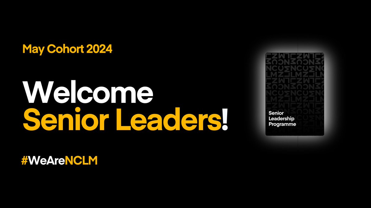 A very warm welcome to the Senior Leaders joining us today on our Senior Leadership Programme 🚀

Today marks the start of a brilliant, challenging and rewarding two years ahead and we can't wait to see you develop. 

Have a fantastic day. 

#WeAreNCLM