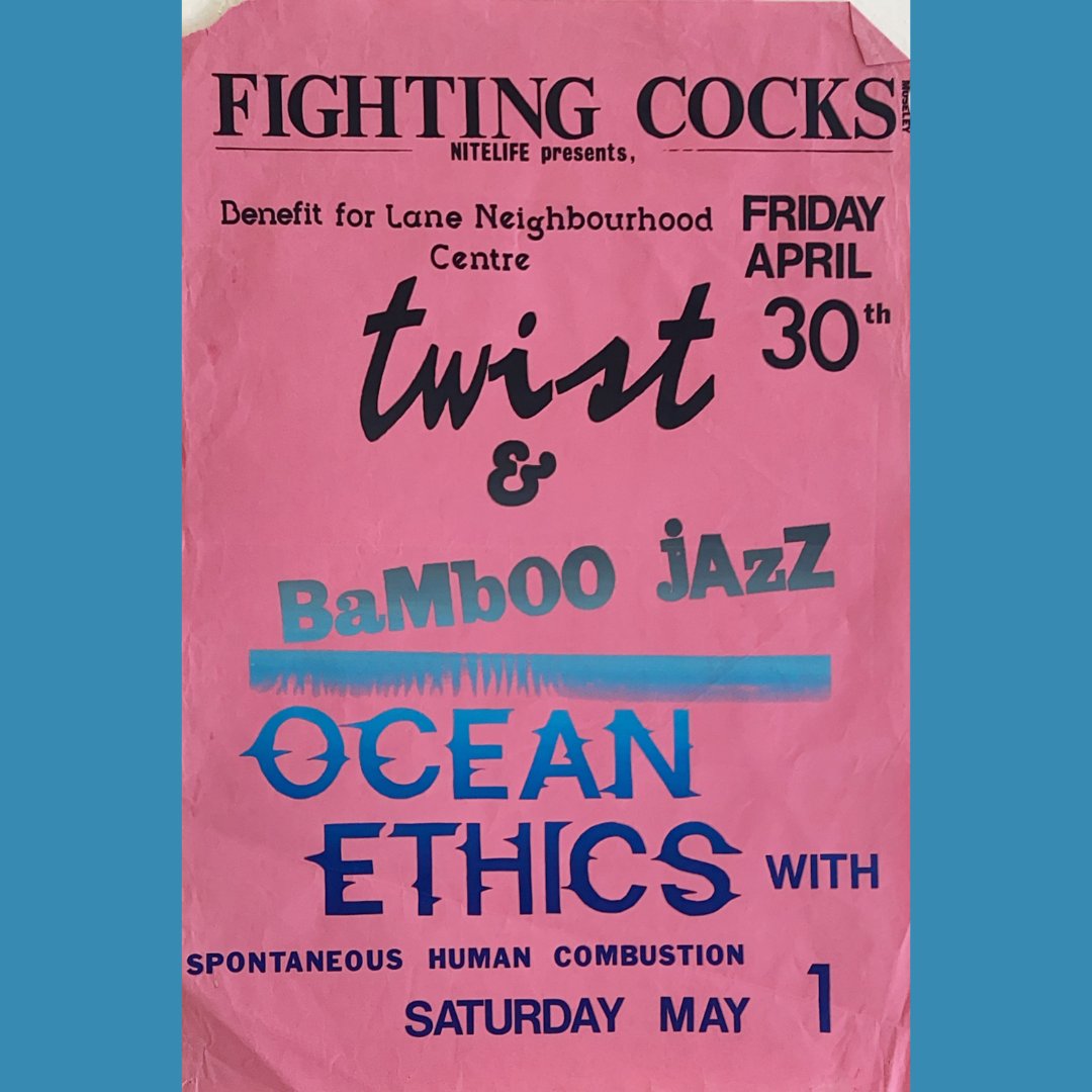 On this day: 30th April 1982 Another from Clive Whittaker's archive - Fighting Cocks original featuring Twist + Bamboo Jazz in a benefit gig for Lane Neighbourhood Centre. #jazzday #Birmingham