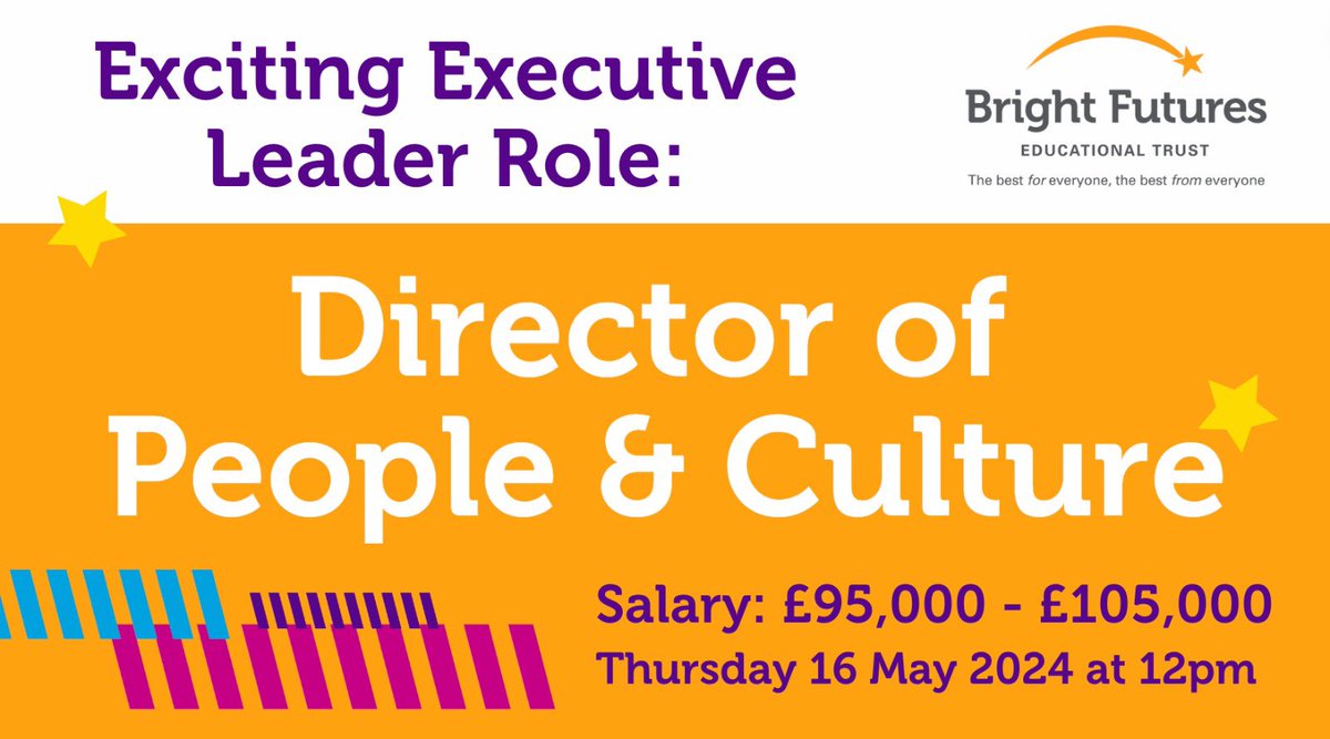 We are seeking a really dynamic people person to join our executive team and we are thrilled to be working with @MandyCoalter on this recruitment 👇🏾⭐️🌟💫✨ Please RT @sirstevelanc @johnmurphyed @CrawfordMatt77 thank you :-)