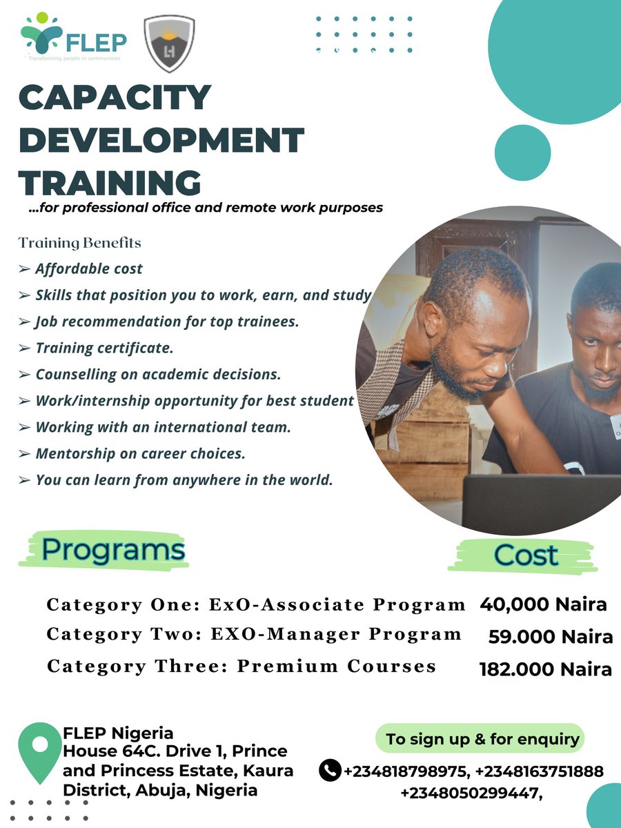 FlepNig's tweet photo. Get Empowered Today!

The world is evolving and new skills are required on a daily basis to meet up with the current office working needs to solve immediate professional and personal work challenges.

Here is an opportunity for you to build capacity to become more relevant for https://t.co/JUDguY6qWa