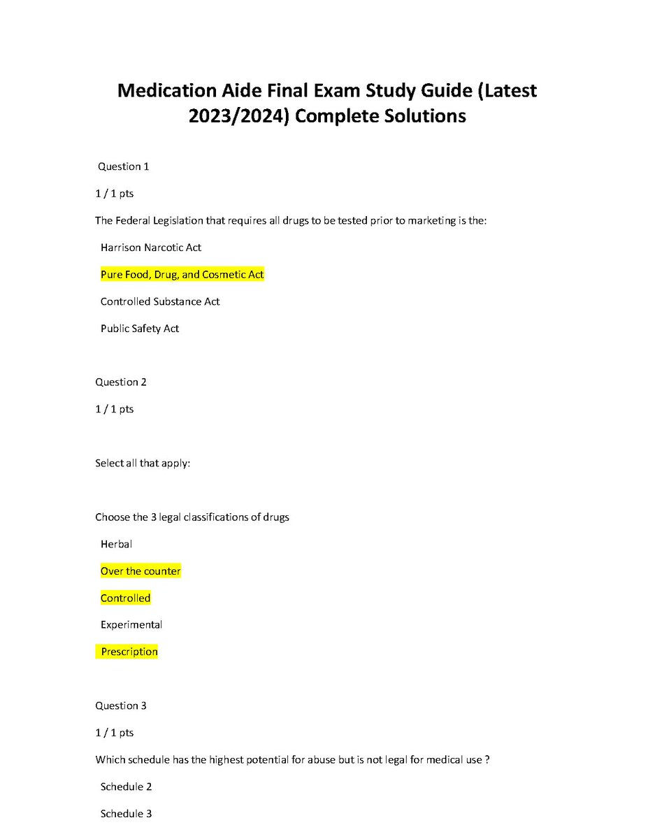 bond_johnn77714's tweet image. Medication Aide Final Exam Study Guide. Latest 2023/2024. RATED A+
hackedexams.com/item/11096/med…
#Medication #AideFinalExam #ExamStudy #StudyGuide #testbank #hackedexams