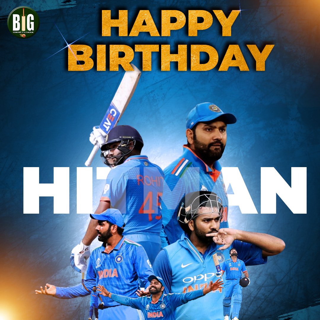 🎉Happy birthday, Hitman! 🏏 👑 Keep smashing those pull shots and dominating the game!🏏 @ImRo45 #RohitSharma #Hitman #HappyBirthday #bcl #bigcricketleague