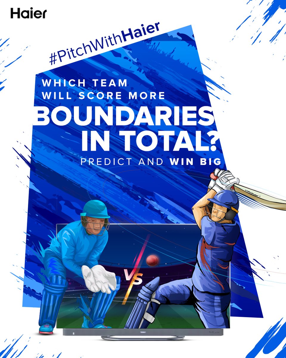 #ContestAlert Predict which team will claim the most boundaries today and win big! This is your chance to be a winner so start predicting now!

Contest Rules -
1️⃣ Follow @IndiaHaier 
2️⃣ Tag 3 people and make sure they follow @IndiaHaier
