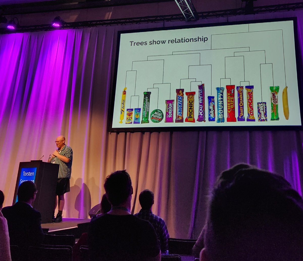 The best explanation of phylogeny I've seen 🤣 @torstenseemann takes us through bioinformatics applications at #ECCMID2024