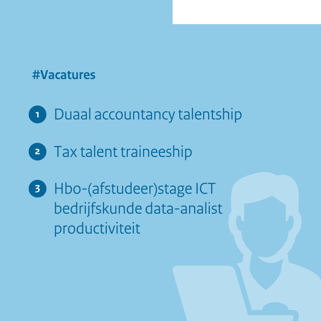 Bij de Belastingdienst kun je ook als student of starter alle kanten op. 👀 Ontdek onze traineeships, stages &amp; duale trajecten:

1. tinyurl.com/bdhs8b4w
2. tinyurl.com/bdf5chx2
3. tinyurl.com/4emx5ujv

#WerkenBijDeBelastingdienst #Vacatures #Arbeidsmarkt