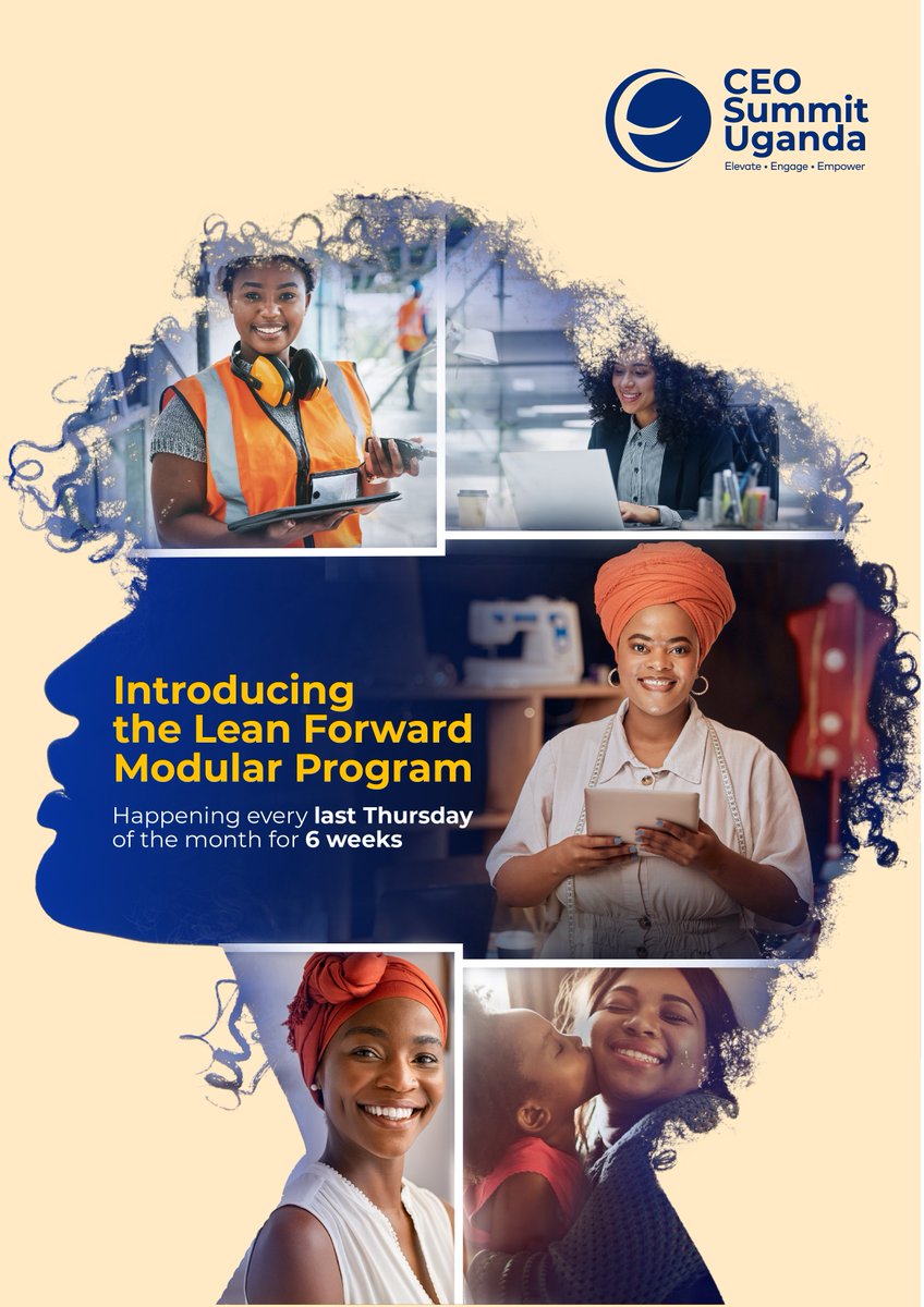ceosummituganda's tweet image. Ladies, the wait is over! Introducing our Lean Forward Modular Program, offering comprehensive leadership development opportunities tailored to your unique needs and aspirations. 

Tap link to signup today!👉 forms.gle/xPAWmjZgyS3yQ8…
#WomenInLeadership #LEANForward #CEOSummit