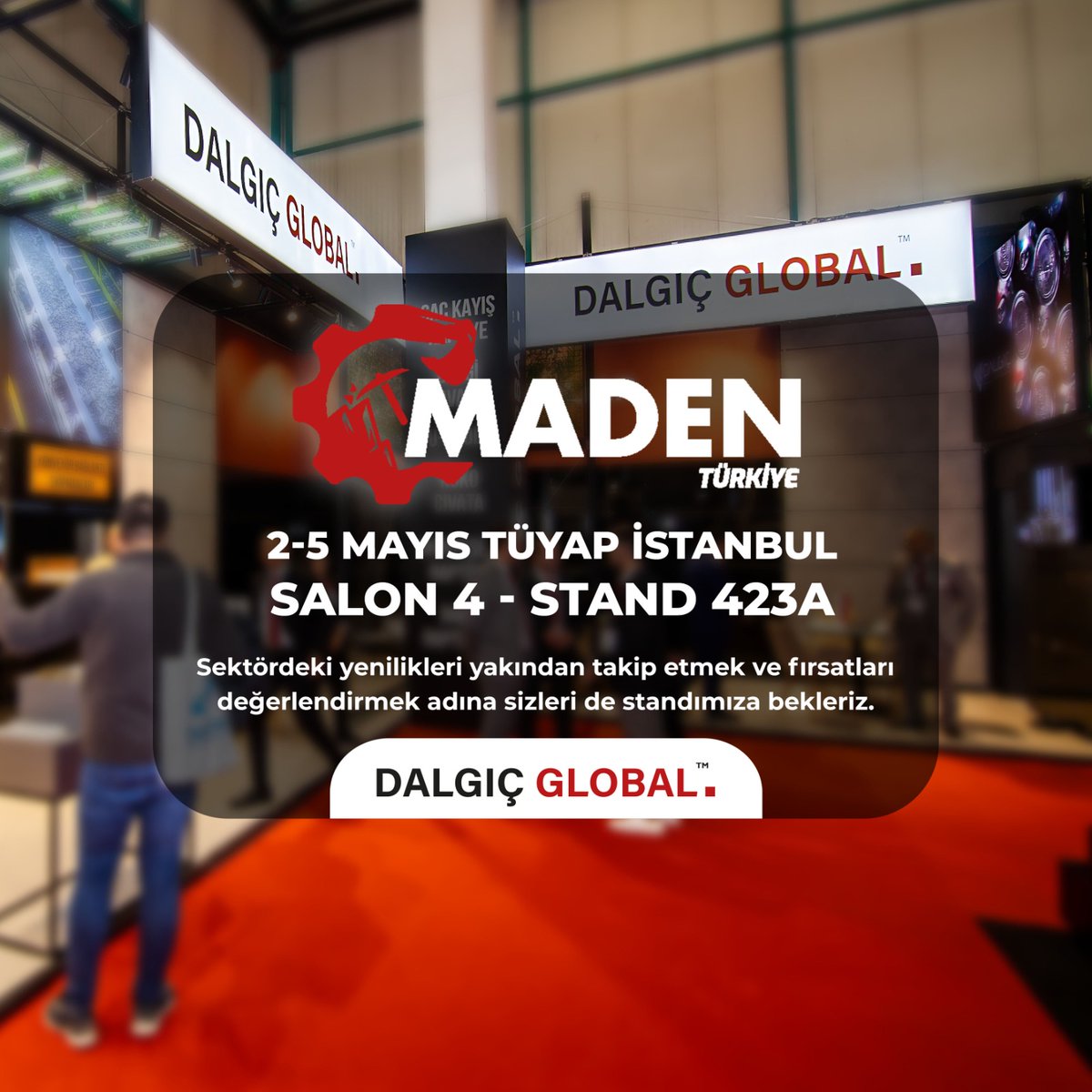 🌟 Tüyap İstanbul’da, 2-5 Mayıs tarihleri arasında gerçekleşecek olan Maden Türkiye Fuarı’nda biz de yerimizi aldık! Dalgıç Global olarak Salon 4, Stand 423A’da sizleri ağırlamaktan mutluluk duyacağız. 
#madenfuari #madentürkiye