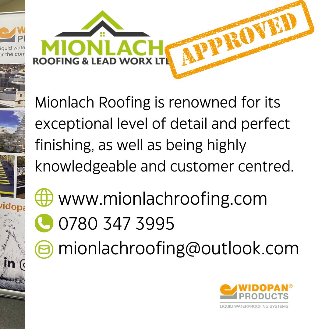 WidopanUK's tweet photo. Another Approved Installer.  
Welcome Mionlach Roofing and Leadworx Ltd 

#roofing #buckinghamshire #buckinghamshireroofing #aylesbury #roofer #leadwork #leadworkspecialists #leadworker #roofingindustry #commercialroofing https://t.co/FKwzrjPhtz