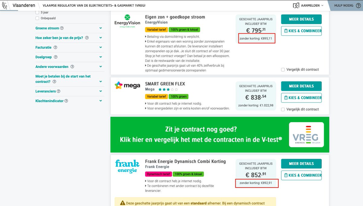 Als je zelf zonnepanelen legt kan je véél meer besparen dan wat @EnergyVisionBe en @CouckeMarc U beloven Door wat te goochelen met een éénmalige korting het eerste jaar (op een contract van 30 jaar) zorgen ze ervoor dat ze boven aan de V-Test komen.