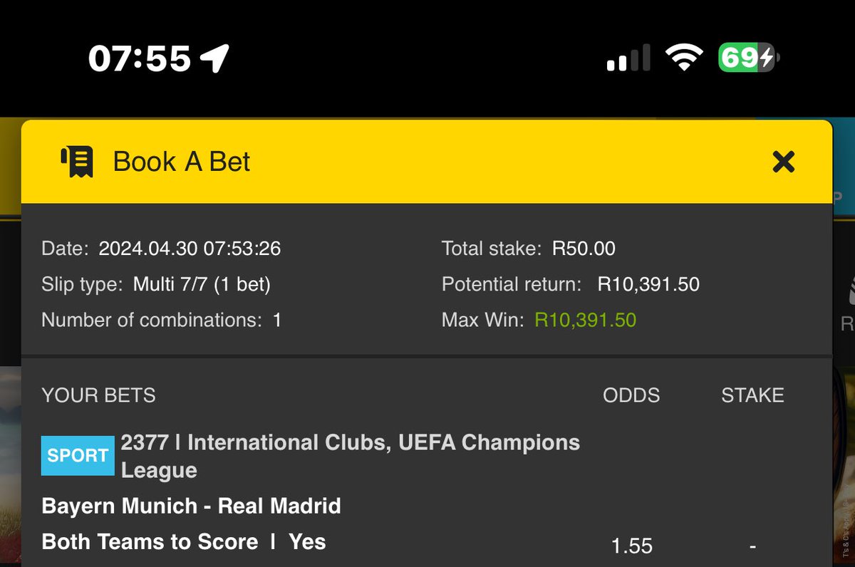 Risky!!!!! First game: 19:00 🟡Copy this betslip using the link👉 Book a bet easybet.co.za/share-a-bet/55… 🟡Betcode👉 555122 🟡Promo Code➡️ ROYAL 🟡TO OPEN A NEW EASYBET ACCOUNT ➡️ ebpartners.click/o/HwAwoR #YellowArmy #YellowNation #Easybet…