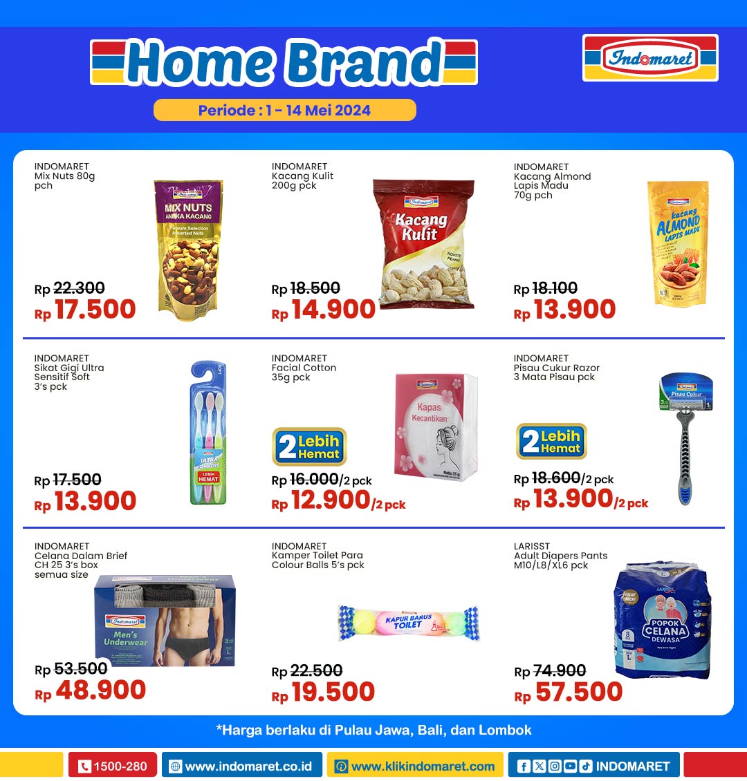 Cek sekarang dan dapatkan hematnya SUPER HEMAT Home Brand selama periode 1 - 14 Mei 2024.

⁣Buruan belanja sebelum kehabisan! 🔥⁣⁣⁣ ⁣⁣ 
Info lengkap --> indomaret.co.id/home/index/pro…
.
#PrivateLabel #Indomaret #PromosiIndomaret