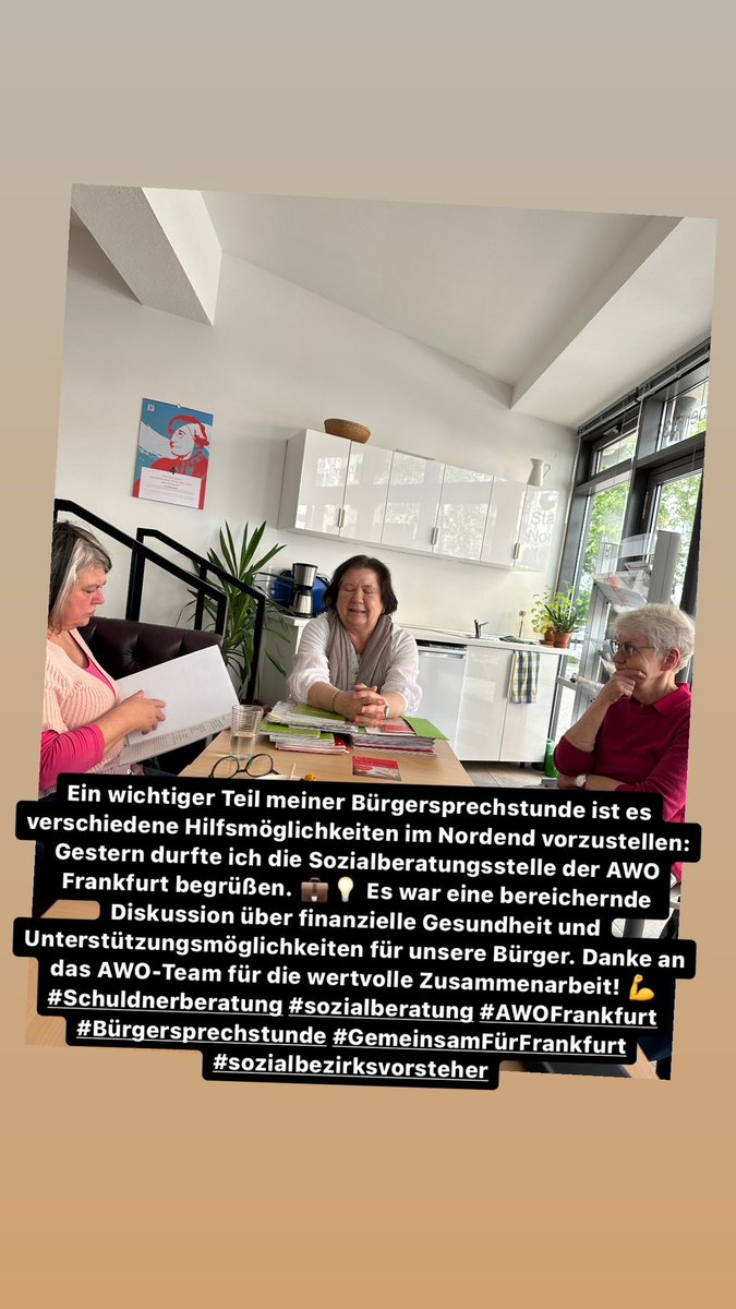 ManuelRudolph's tweet photo. Ein wichtiger Teil meiner Bürgersprechstunde ist es verschiedene Hilfsmöglichkeiten im Nordend vorzustellen: Gestern durfte ich die Sozialberatungsstelle der AWO Frankfurt begrüßen. 💼#sozialberatung #AWOFrankfurt #Bürgersprechstunde #GemeinsamFürFrankfurt #sozialbezirksvorsteher https://t.co/5MIboLXiUq