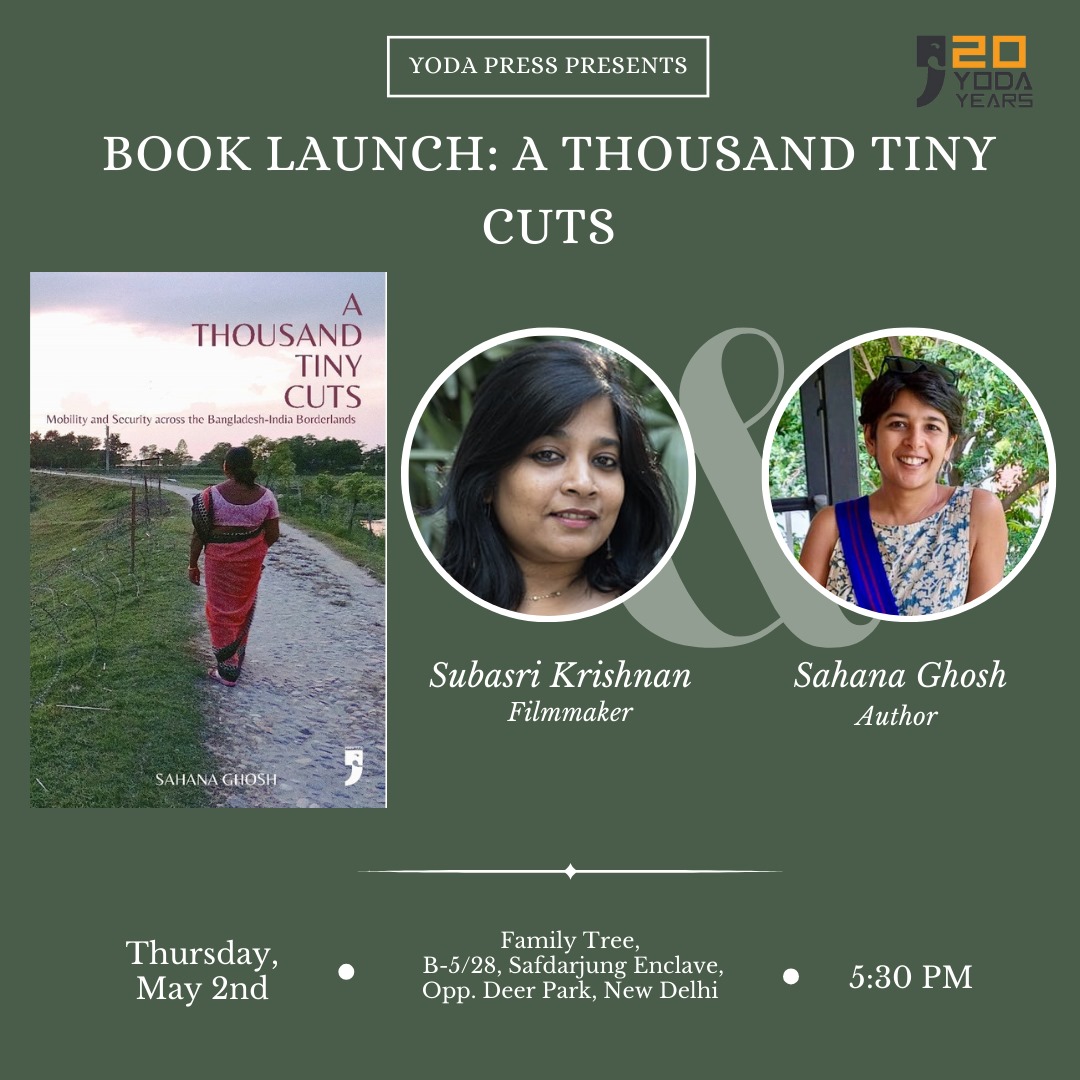 Join us for a discussion around <a href="/sahanagee/">Sahana Ghosh</a>'s marvellous new book, A Thousand Tiny Cuts, published in S Asia by #YodaPress. She will be in conversation with the fabulous <a href="/subzburz/">Subasri Krishnan</a> in the lovely space run by <a href="/tamarindseed/">NupurDPaiva</a>, The Emotion Centre. Thursday, May 2nd at 5.30, Dilli!