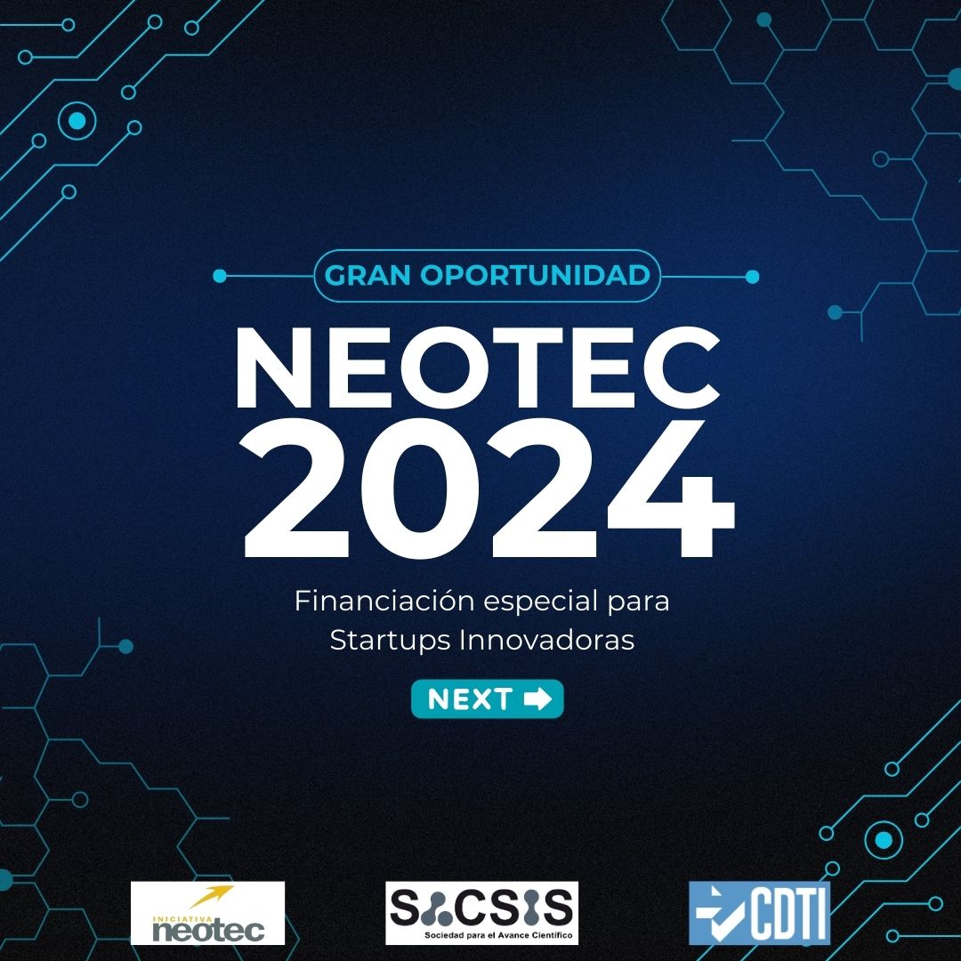 eSACSIS's tweet image. ¡La convocatoria #NEOTEC2024 del CDTI ya está abierta!

👍Para Empresas EBT. 
💶 Financiación de hasta 325K € 

Contacta con nosotros y déjanos contarte lo que podemos hacer por ti.

financiacioneinvestigacion.com/contacto/

#innovation #startup #NEOTEC #ayudasCDTI #tecnologia