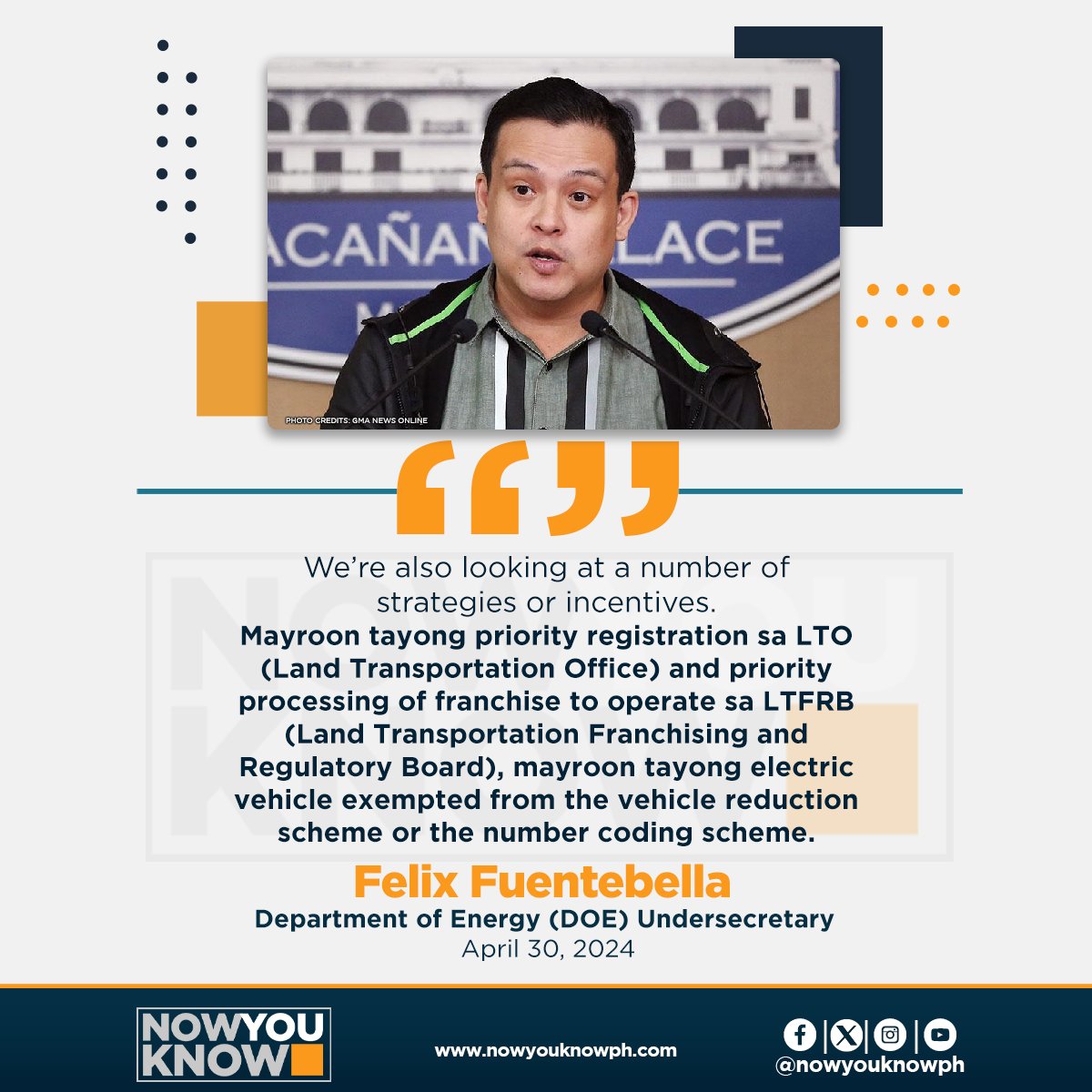 Exemptions from traffic schemes, special lanes and prioritization in transport offices are among the incentives being eyed by the government to encourage more people to shift to electric vehicles (EVs). READ: tinyurl.com/54jtnkmw 📰Inquirer.net
