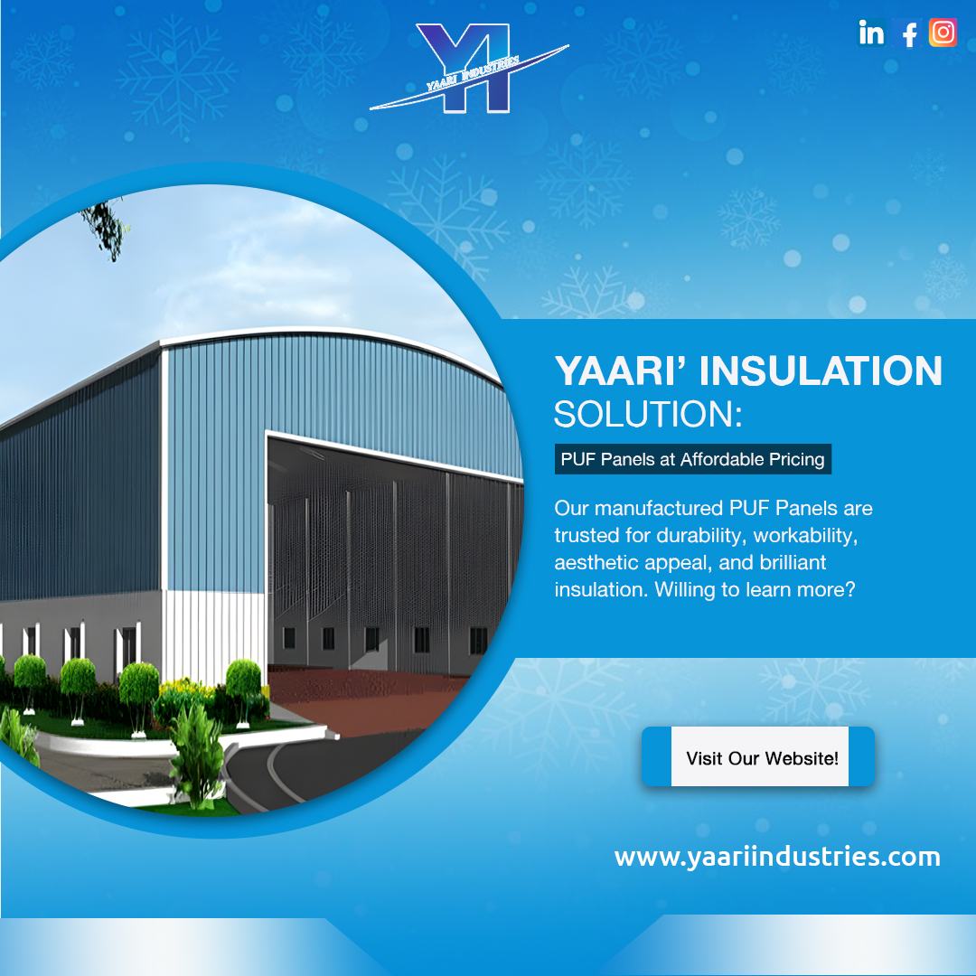 Save money on your energy bills and keep your building comfortable year-round with Yaari Industries’ PUF panels! #energyefficiency #PUFpanels #insulation #construction #buildings #comfortable #YaariIndustries