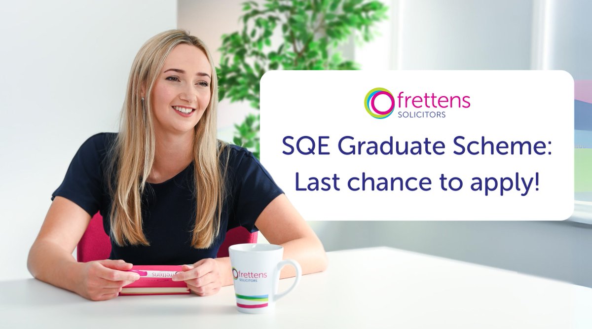 🚨 Today is the deadline to apply to our Graduate Scheme 🚨 If you're interesting in applying, but haven't quite done it yet, make sure to send your CV and covering letter to csnow@frettens.co.uk by 5:15pm this afternoon! Last minute tips? 👉 zurl.co/5qLO #SQE #LPC