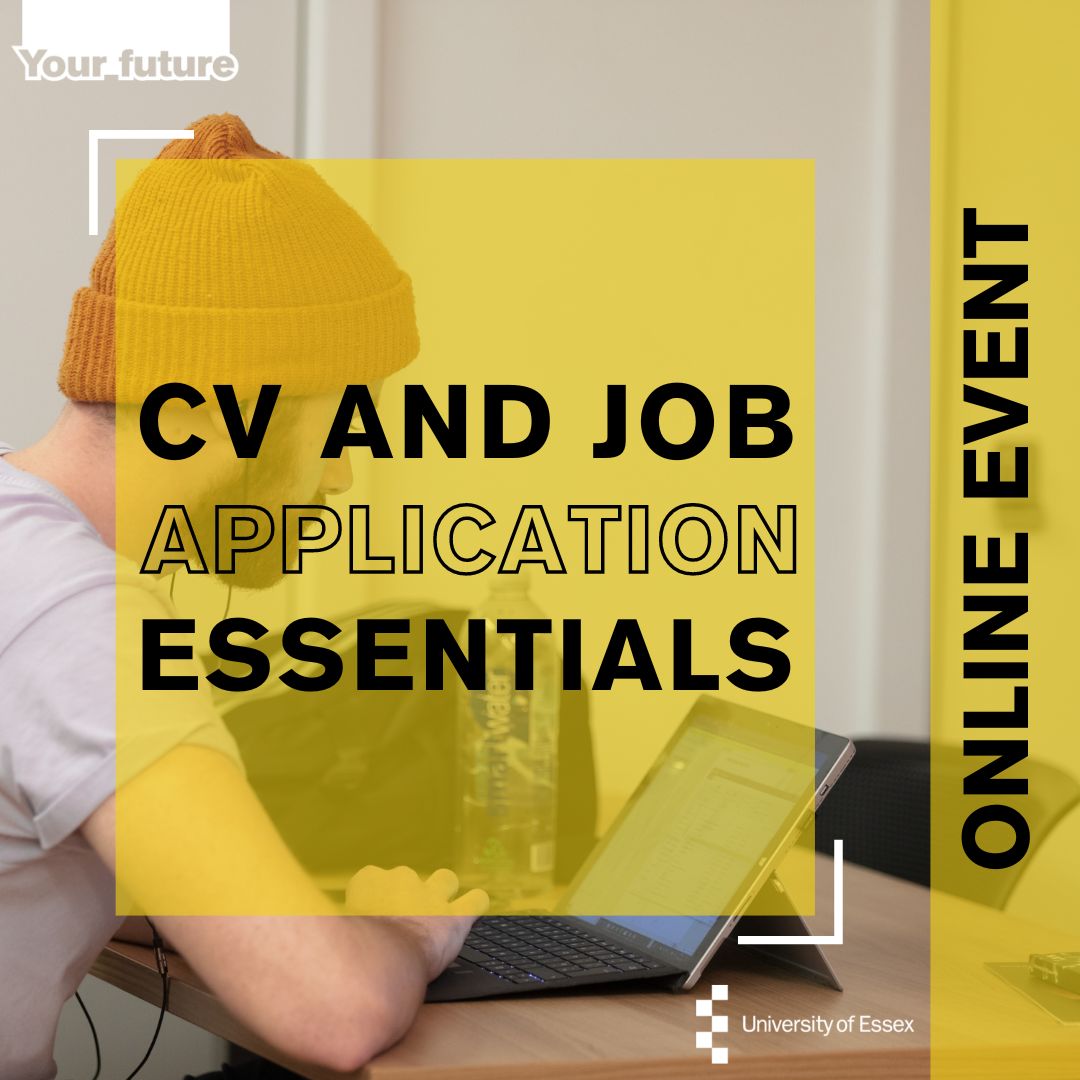 CV and Job Application Essentials (Online) – Wed 1 May – 1.00pm – 1.50pm Need help editing or starting your CV and job applications? Join your Careers Service for a session covering the basics of what to include, and what to leave out. buff.ly/3UfqakK