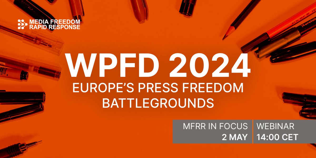 📰🌍#WorldPressFreedomDay is coming! Join our @MediaFreedomEU #FreeWebinar on May 2 to discuss strategies for protecting #IndependentJournalism as #Europe gears up for a crucial election season. Register now👉buff.ly/3WiD82q

#WPFD #PressFreedom #MediaFreedom #EUElections