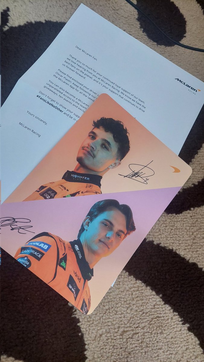 Thank you so much, @McLarenF1 🧡 You made my day better! 🫶🏻 #FansLikeNoOther