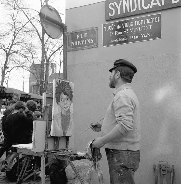 Bettmann. 
Peintre, rue Norvins. Montmartre 
1962. Paris
