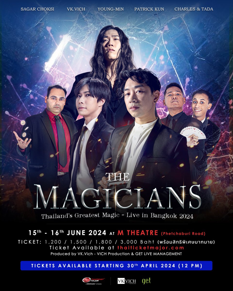 🔴 THE MAGICIANS Thailand’s Greatest Magic Live in Bangkok 2024 พบกับประสบการณ์สุดพิเศษจากนักมายากลชั้นนำระดับโลกทีมเดิมทั้ง 5 คนจากปี 2023 พร้อมต้อนรับนักมายากลเกาหลีใต้ YOUNG-MIN เจ้าของรางวัล FISM World Champion 1st prize 2015 กับผลงาน masterpiece…