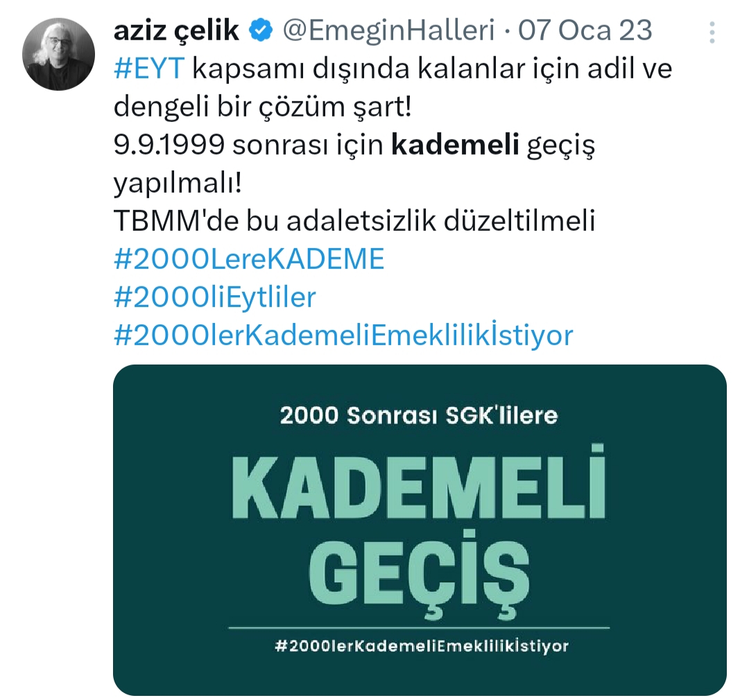 @kamuhaberleri1 Mesela ? 
8000 den fazla primle ötekileştirildik. Emeklilikte adil düzenleme istiyoruz
#KademeTalepDeğilHaktır 
#EmadderMecliste