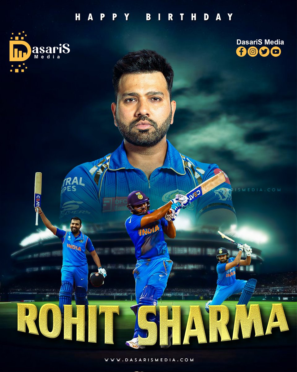 Happy Birthday to you HIT-MAN, the captain of the Indian Cricket Team, @ImRo45.🏏

May you keep hitting centuries in every format, and best wishes for your upcoming innings. 🥰😌

-Team @dasarismedia

#HBDRohitSharma
#HappyBirthdayRohitSharma
#Hit-Man
#DasariSGroup
#DasariSMedia