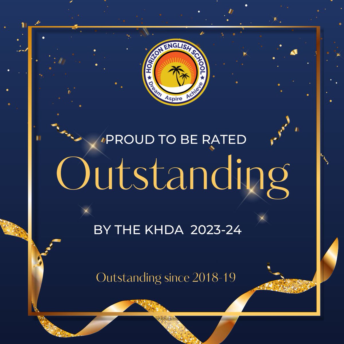Horizon is delighted to officially announce that we have once again been awarded the rating of ‘Outstanding’ from the KHDA’s annual inspection for the 6th year in a row. 🎉 @KHDA #Outstanding #BestBritishSchoolsDubai #DubaiSchools #HappyHorizon #HorizonWay #CognitaWay