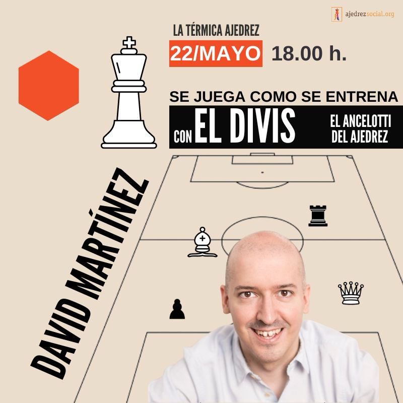 Cuenta atrás para la visita de @El_Divis a @latermicamalaga. Apunten el día 22 de mayo. Y apunten Málaga, si acaso. Y ajedrez. Y una carita sonriendo 🙂 En unos días, más detalles.