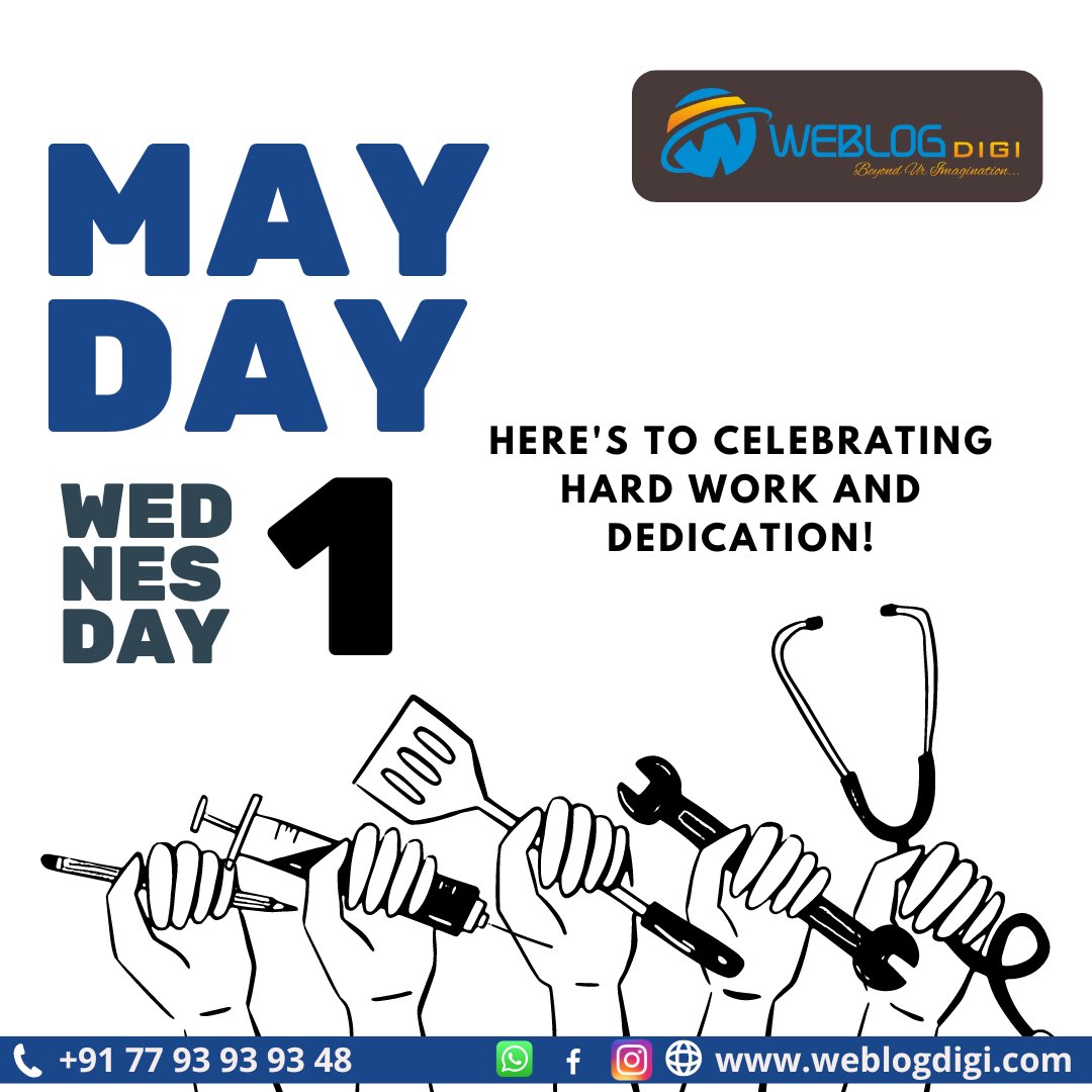 Happy Labour Day! Here's to celebrating hard work and dedication!

#WebLogDigi #DigitalMarketing #SocialMediaMarketing #MayDay #LaborDay #WorkersRights #WorkersUnite #LaborMovement #May1st #InternationalWorkersDay #Solidarity #WorkersStruggle #WorkersPower