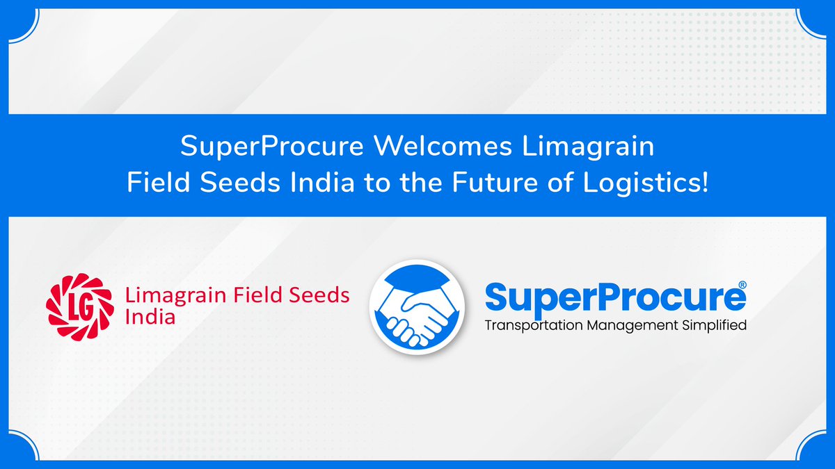 Exciting News!! We are overjoyed to welcome Limagrain Field Seeds India onboard as our newest client! 🚀
Reach out to us at marketing@superprocure.com to revolutionize your logistics operations with tailored digital solutions! 📧
#TMS #digitallogistics #logisticsmanagement