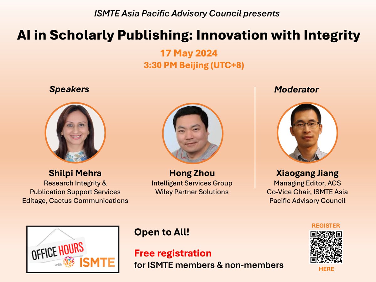 🌏Respirology Looking forward to see you at the @ISMTE discussion with our experts from the AP-region on the topic of #AI in scholarly publishing-everyone welcome! ismte.org/events/event_l… @APSRapsr @WileyHealth @tsanz_thoracic @EuroRespSoc @atscommunity @WileyBiomedical