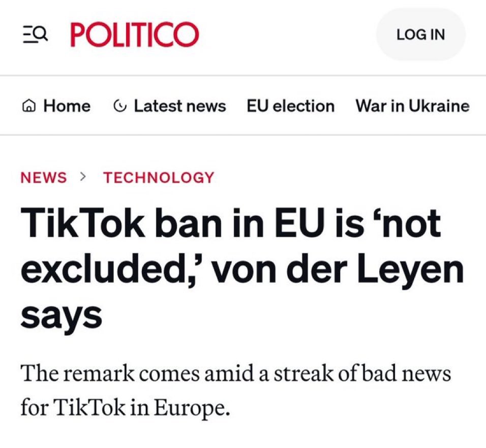 Security dependence can be converted into economic loyalty & the US thus lost much influence over Europe as peace broke out after the Cold War - Those days are over. Europe severs itself from rival centers of power, becoming weaker and dependent on the US politico.eu/article/tiktok…