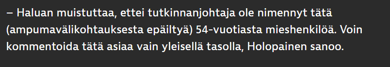 Catch 22. @HelsinkiPoliisi ei kerro Timo Vornasen nimeä, joten luonnollisestikaan Itä-Suomen poliisipäällikkö @HolopainenSampp ei voi kommentoida Vornasen poliisiuran jatkoa.