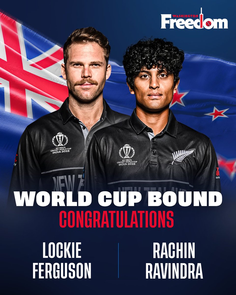 Off to conquer the world 🏆 

Our dynamic duo is ready to shine on the 🌍 stage  

#WashingtonFreedom #MLC2024 #RachinRavindra #LockieFerguson